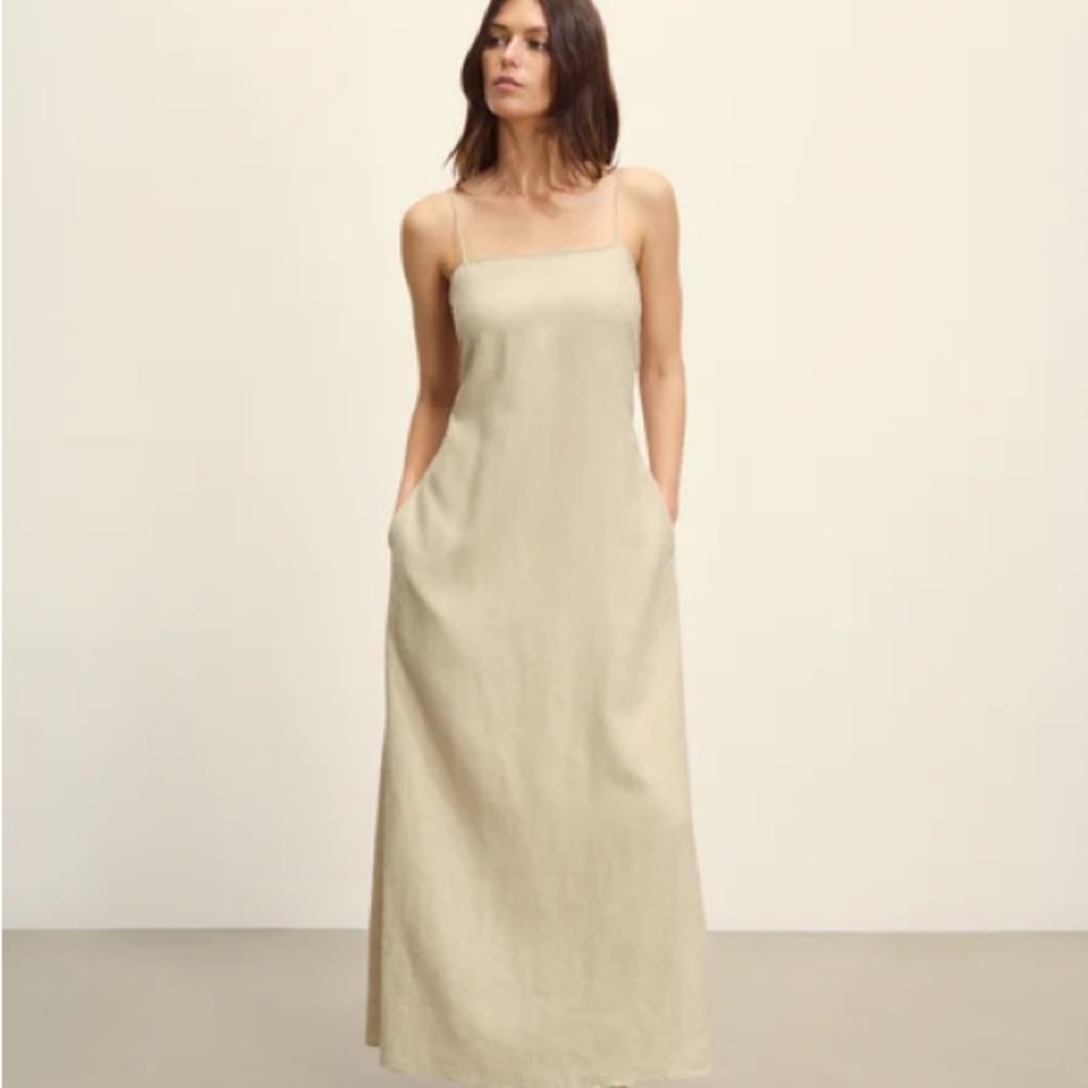 Buck Mason Sand Linen Crosshatch Dress